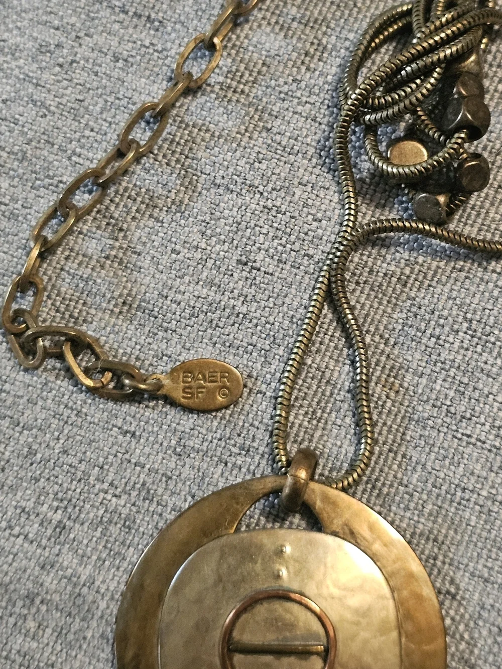 Modernist Mixed Metal Necklace Baer SF